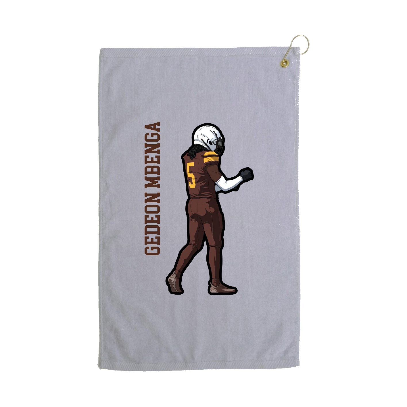 Golf Towel — Name Vertical in Grey