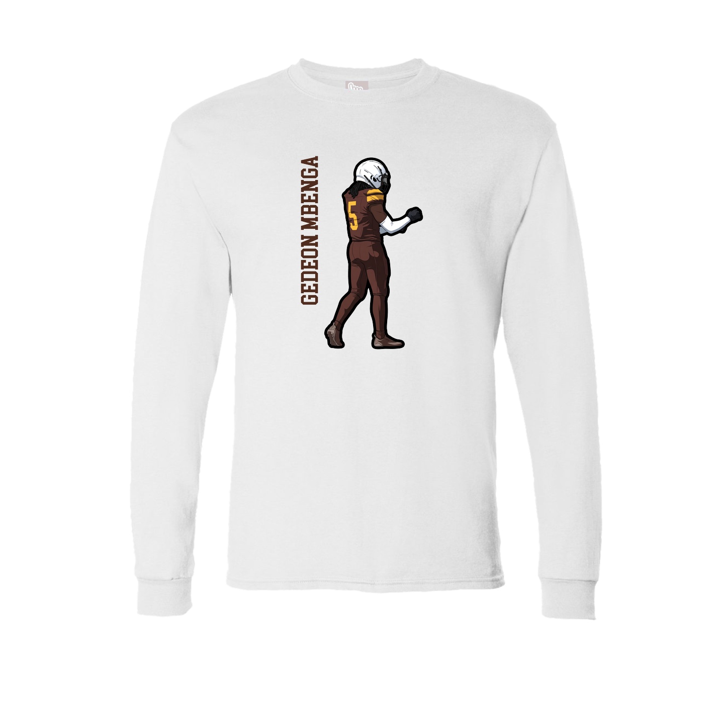 Long Sleeve Tee — Name Vertical in White