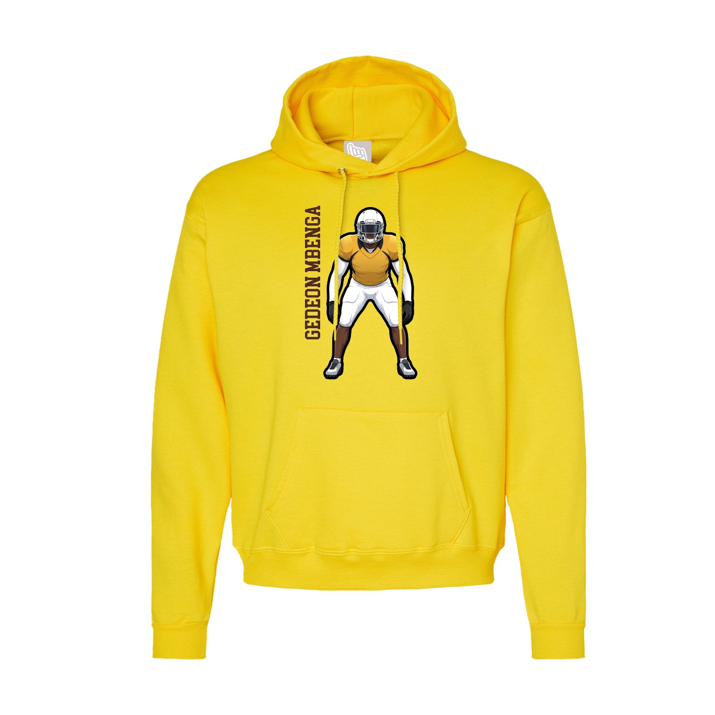 Hoodie — Name Vertical in Yellow