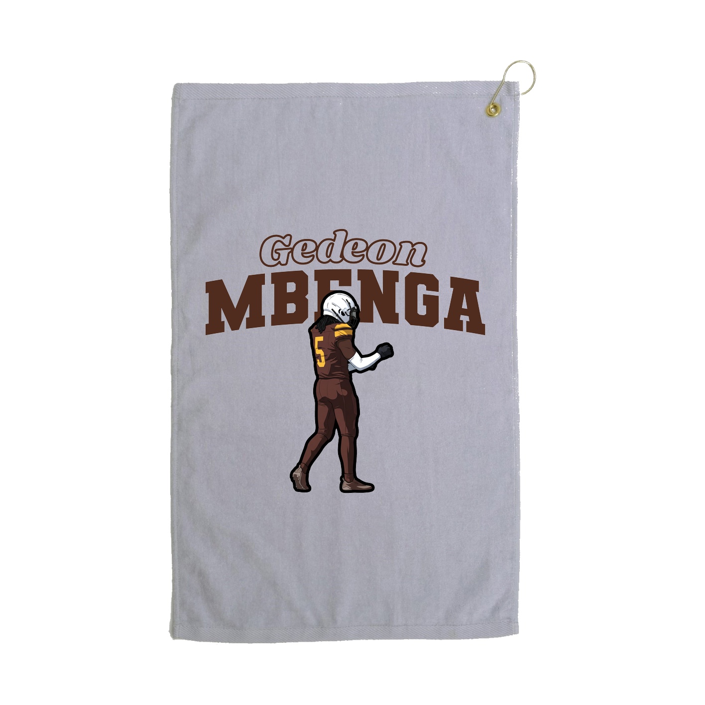 Golf Towel — Name Arch in Grey