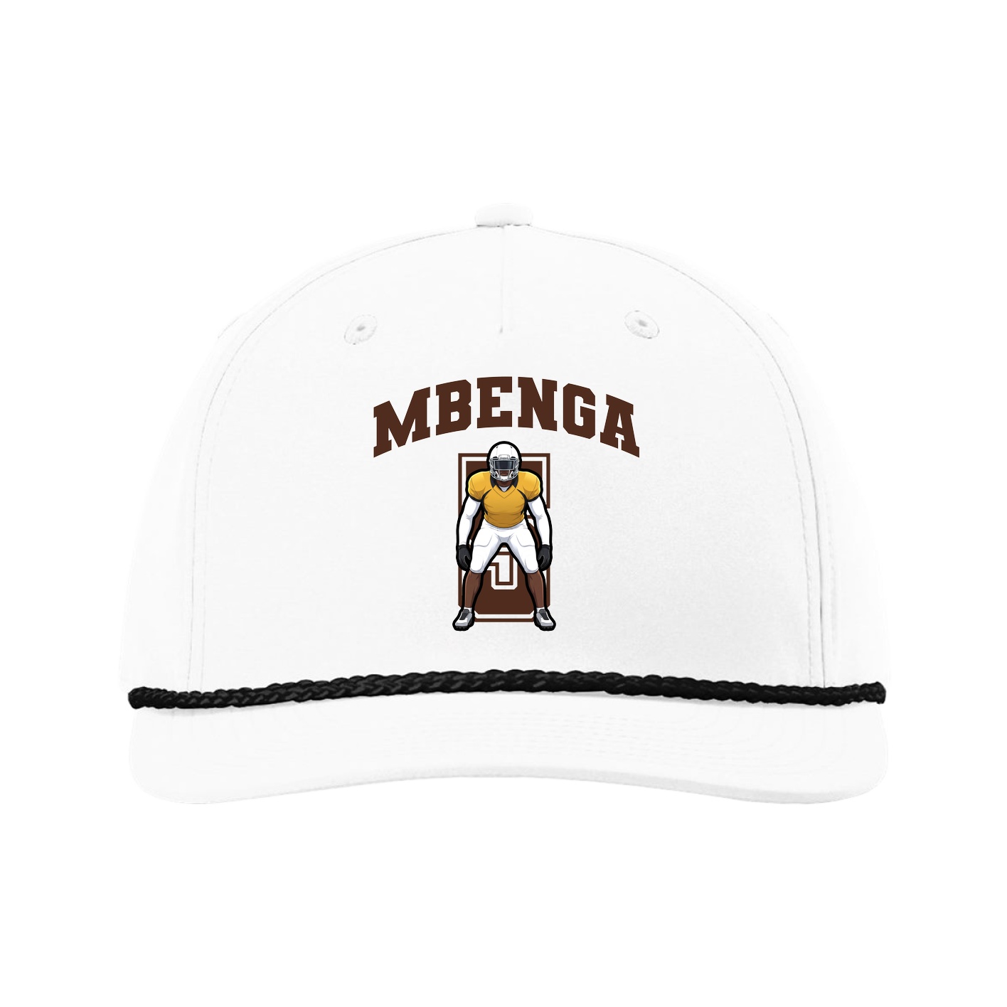 Five-Panel Classic Rope Cap — Number in White