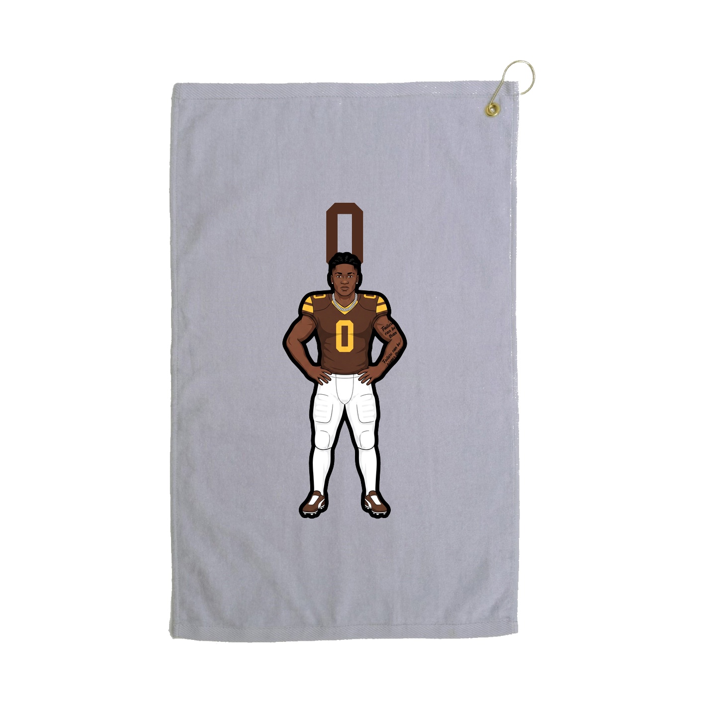 Golf Towel — Number Top in Grey