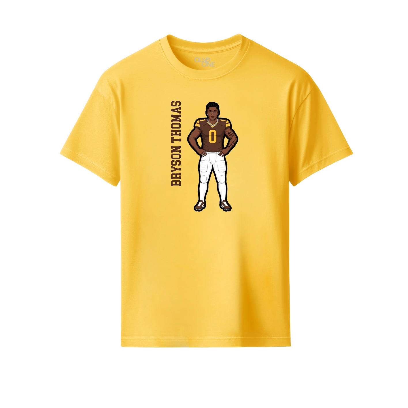 Youth Tee — Name Vertical in Yellow
