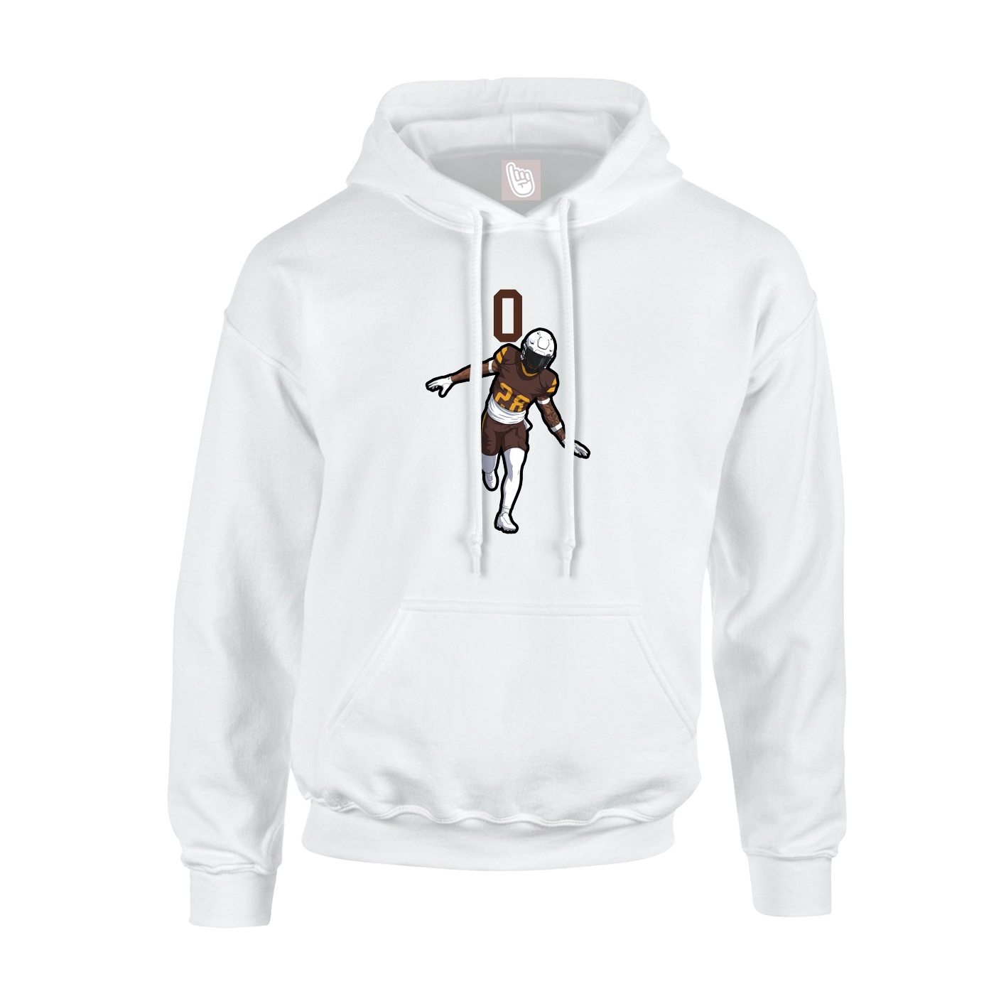 Youth Hoodie — Number Top in White