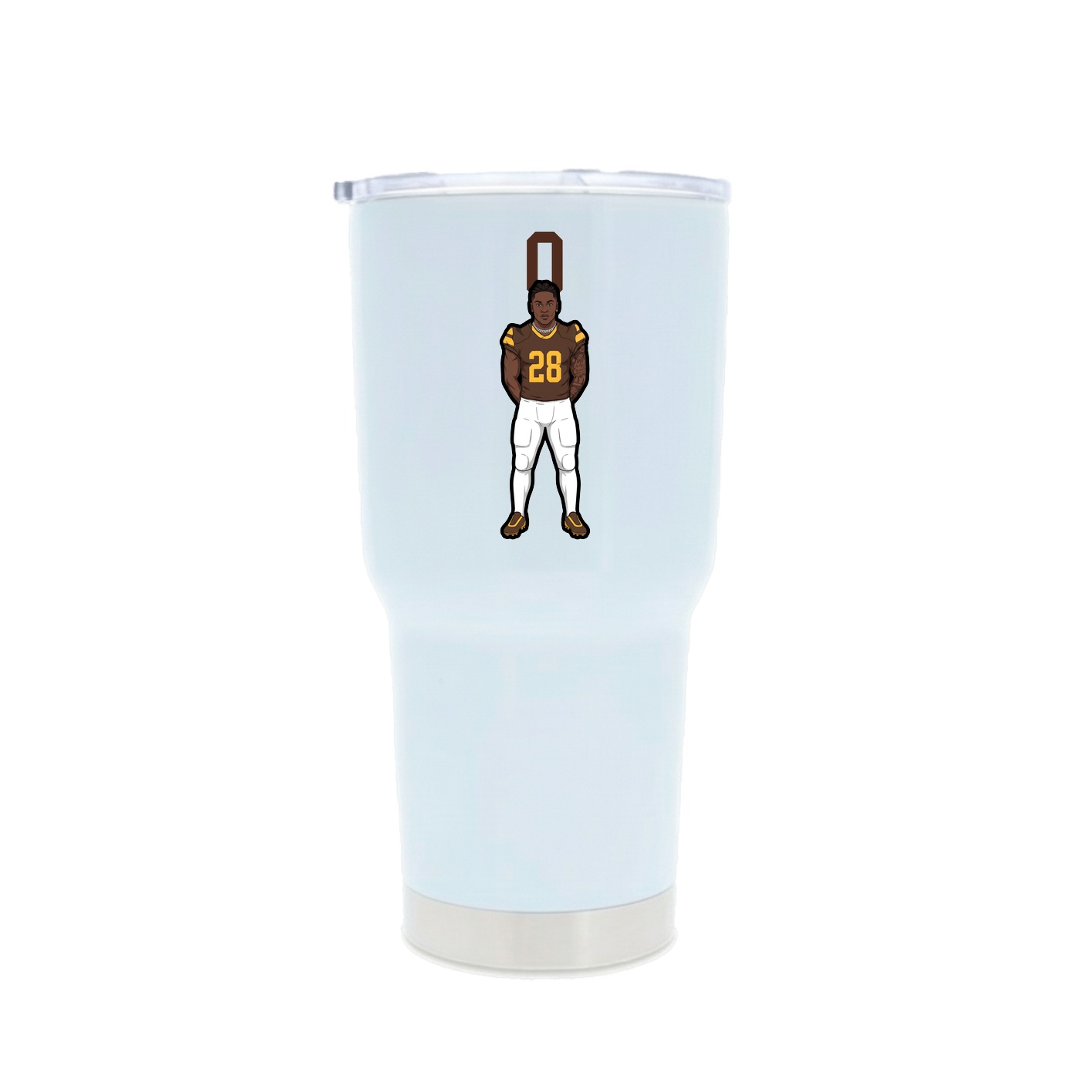 30oz Stainless Steel Tumbler — Number Top in White