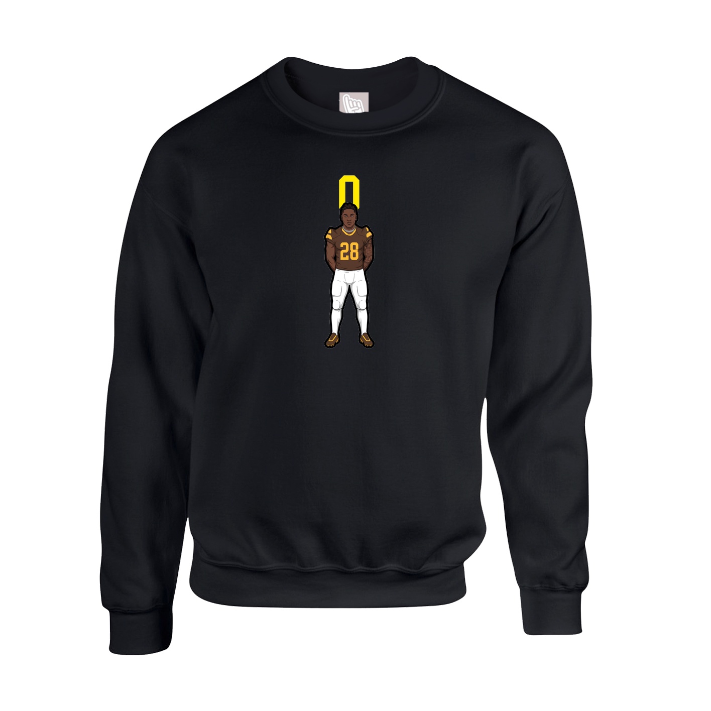 Fleece Crew — Number Top in Black