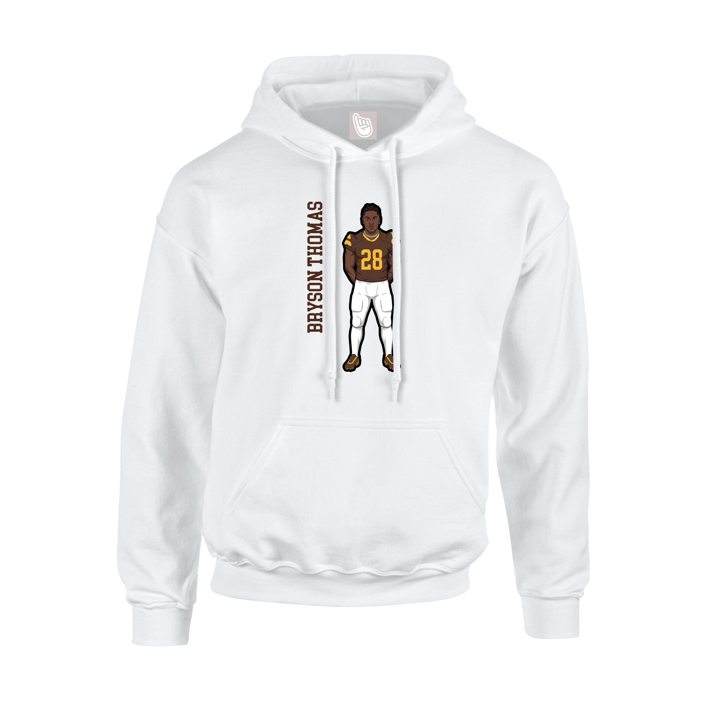Hoodie — Name Vertical in White