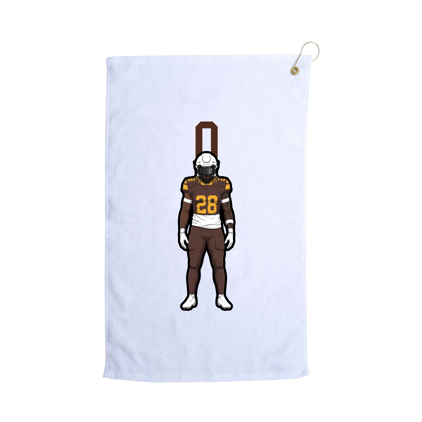 Golf Towel — Number Top in White