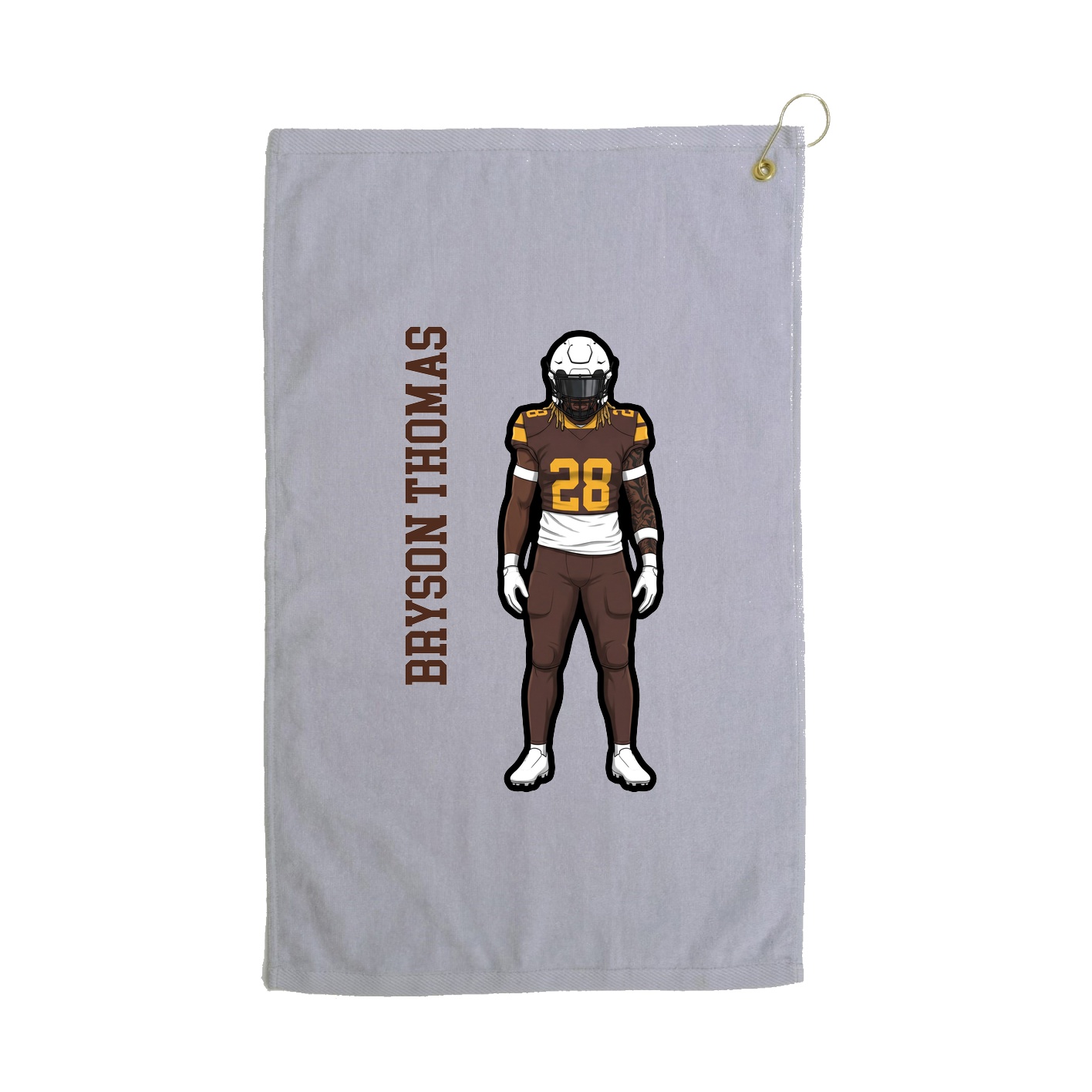 Golf Towel — Name Vertical in Grey