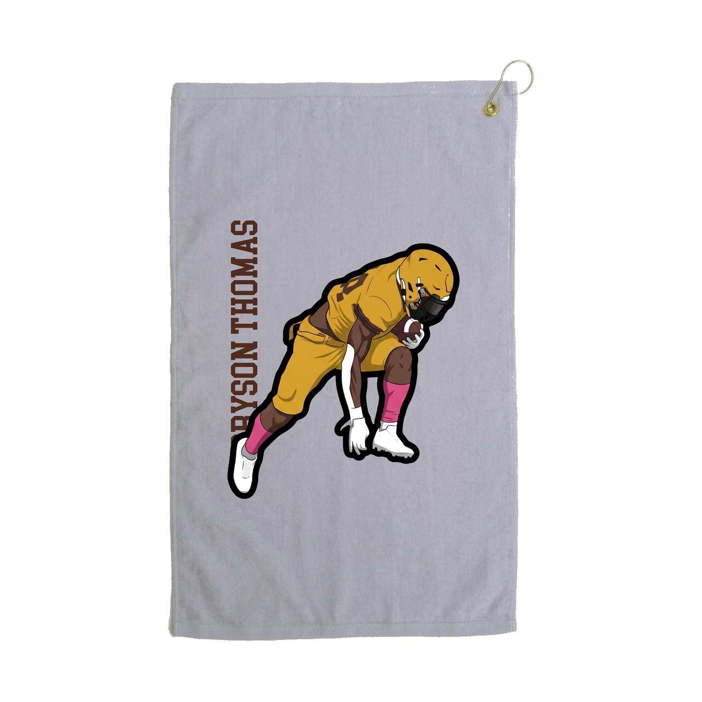 Golf Towel — Name Vertical in Grey