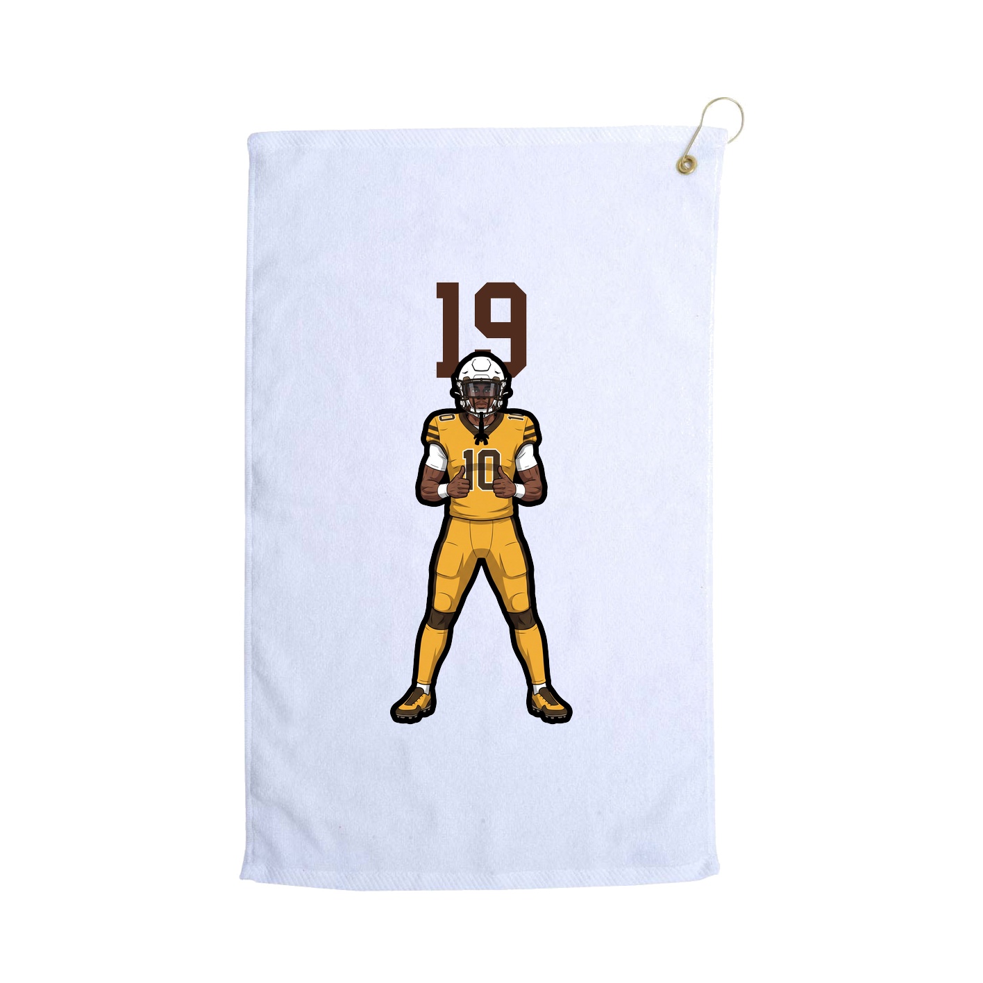 Golf Towel — Number Top in White