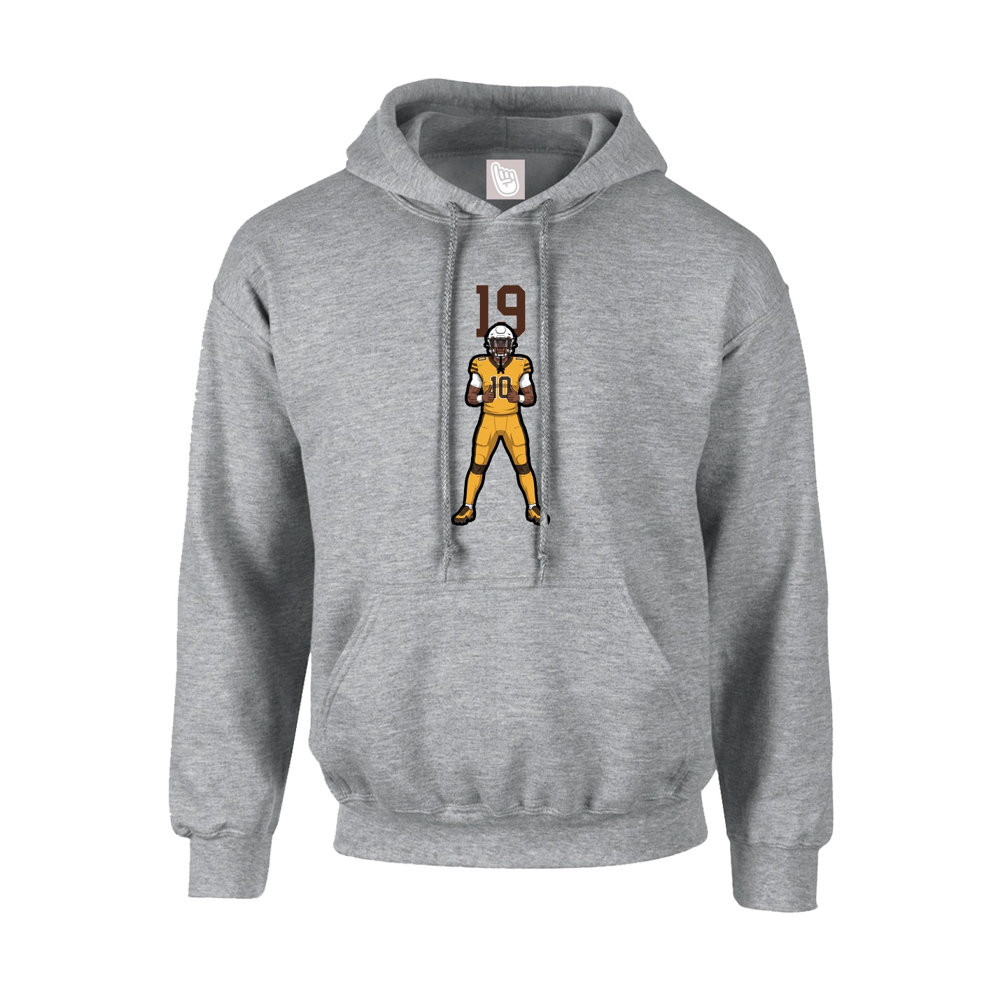 Hoodie — Number Top in Grey