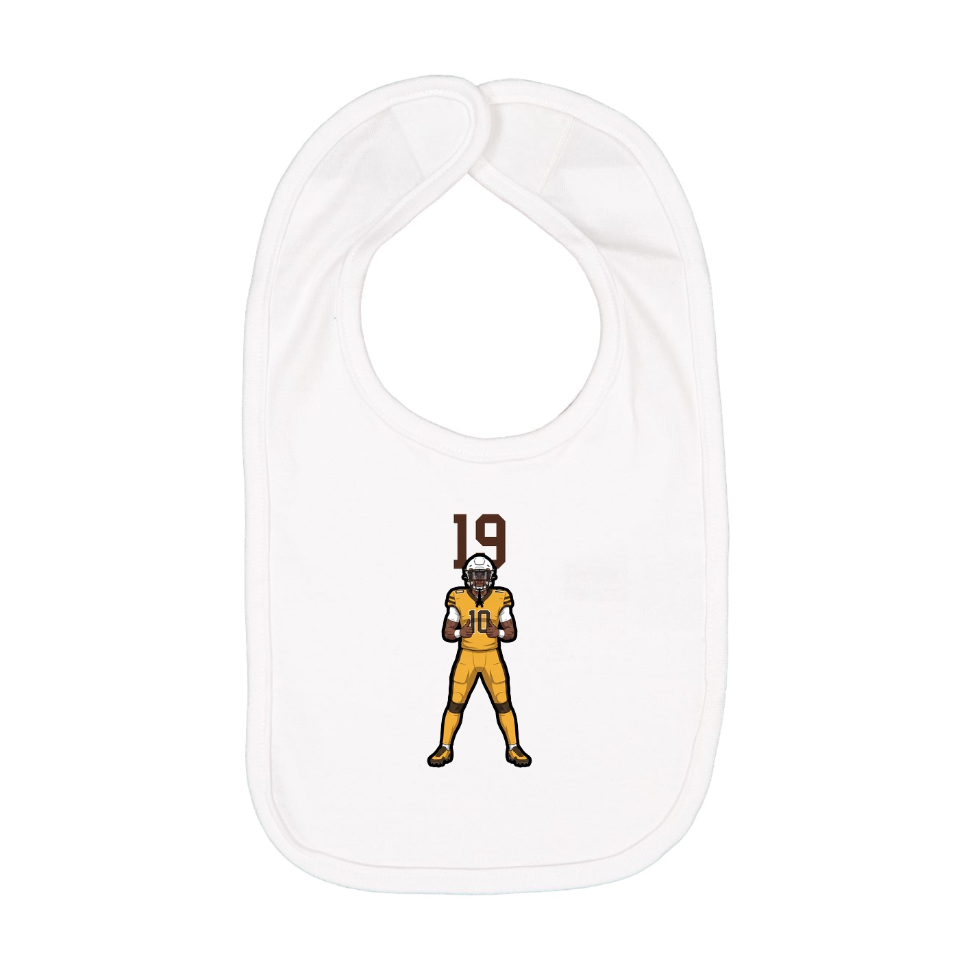 Infant Bib — Number Top in White
