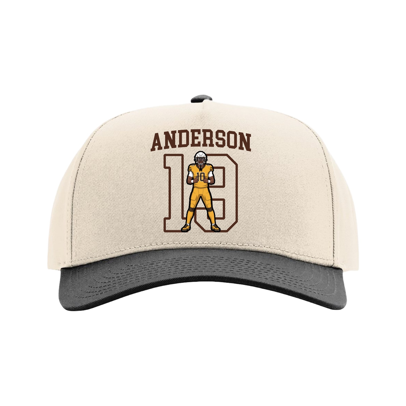 Full Fabric Five-Panel Champ Cap — Shirsey in Cream/Black