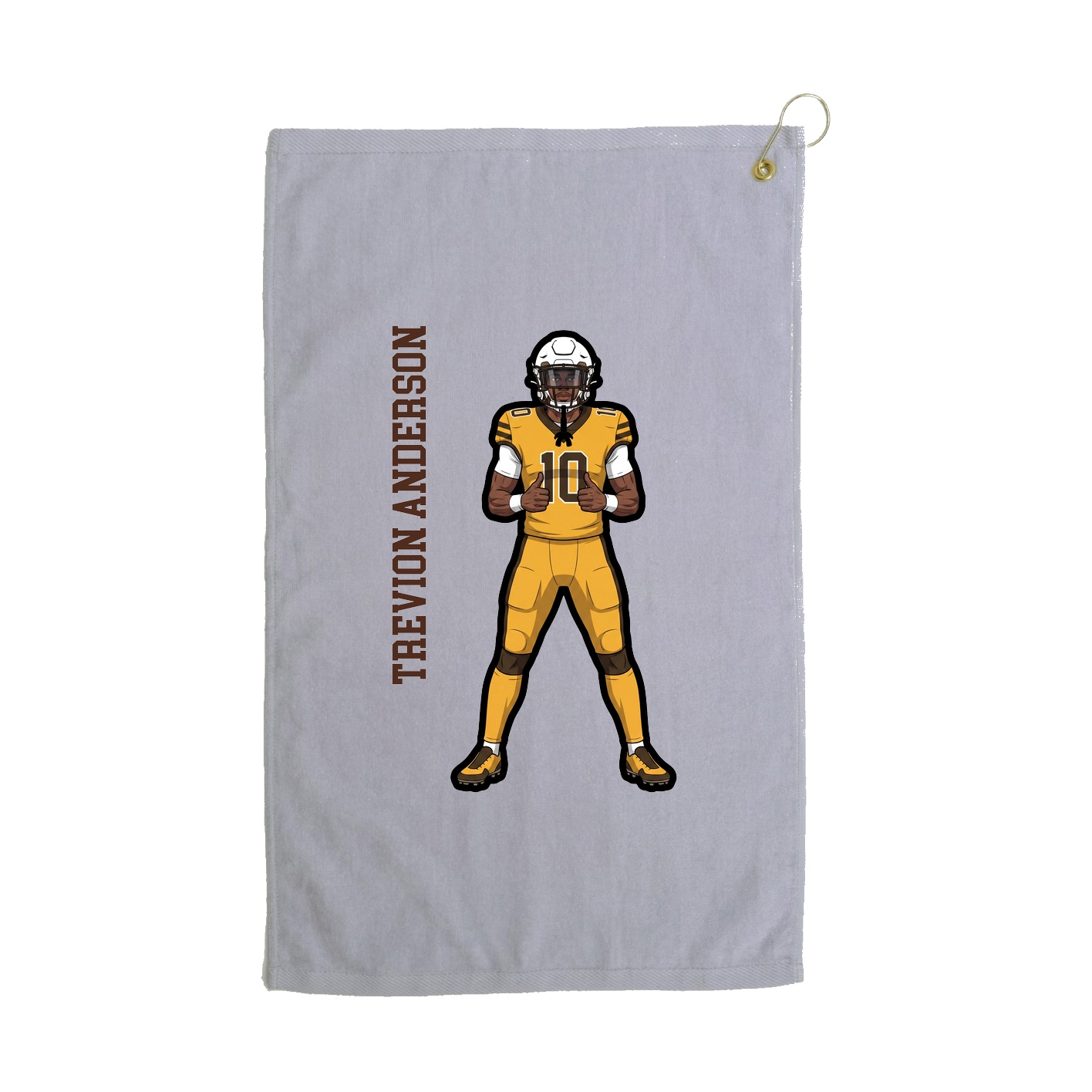 Golf Towel — Name Vertical in Grey