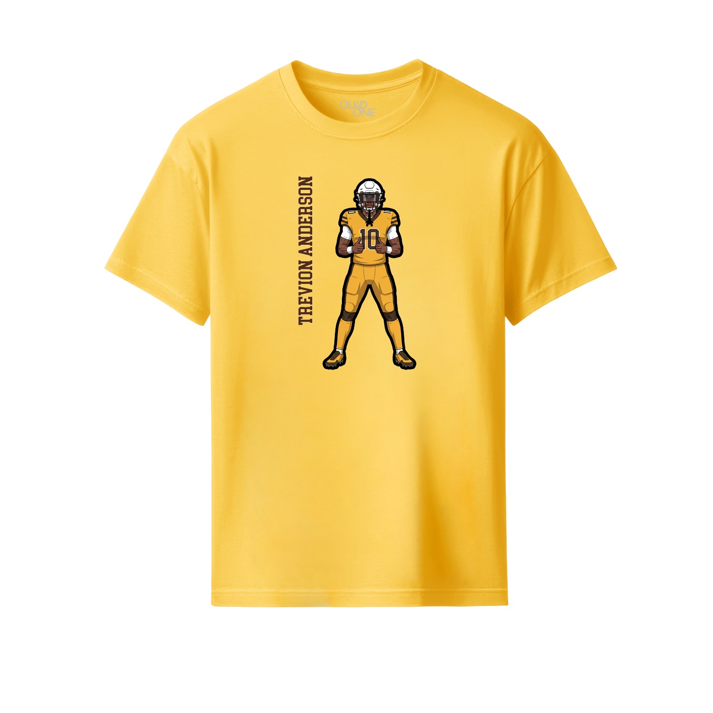 Youth Tee — Name Vertical in Yellow