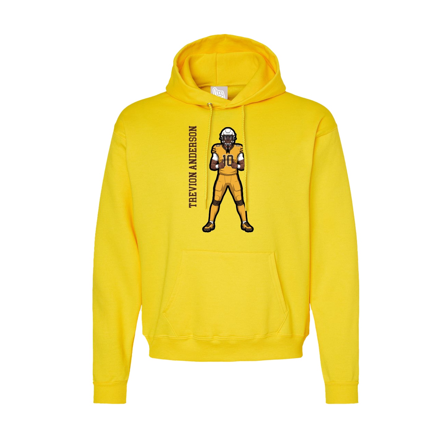 Hoodie — Name Vertical in Yellow