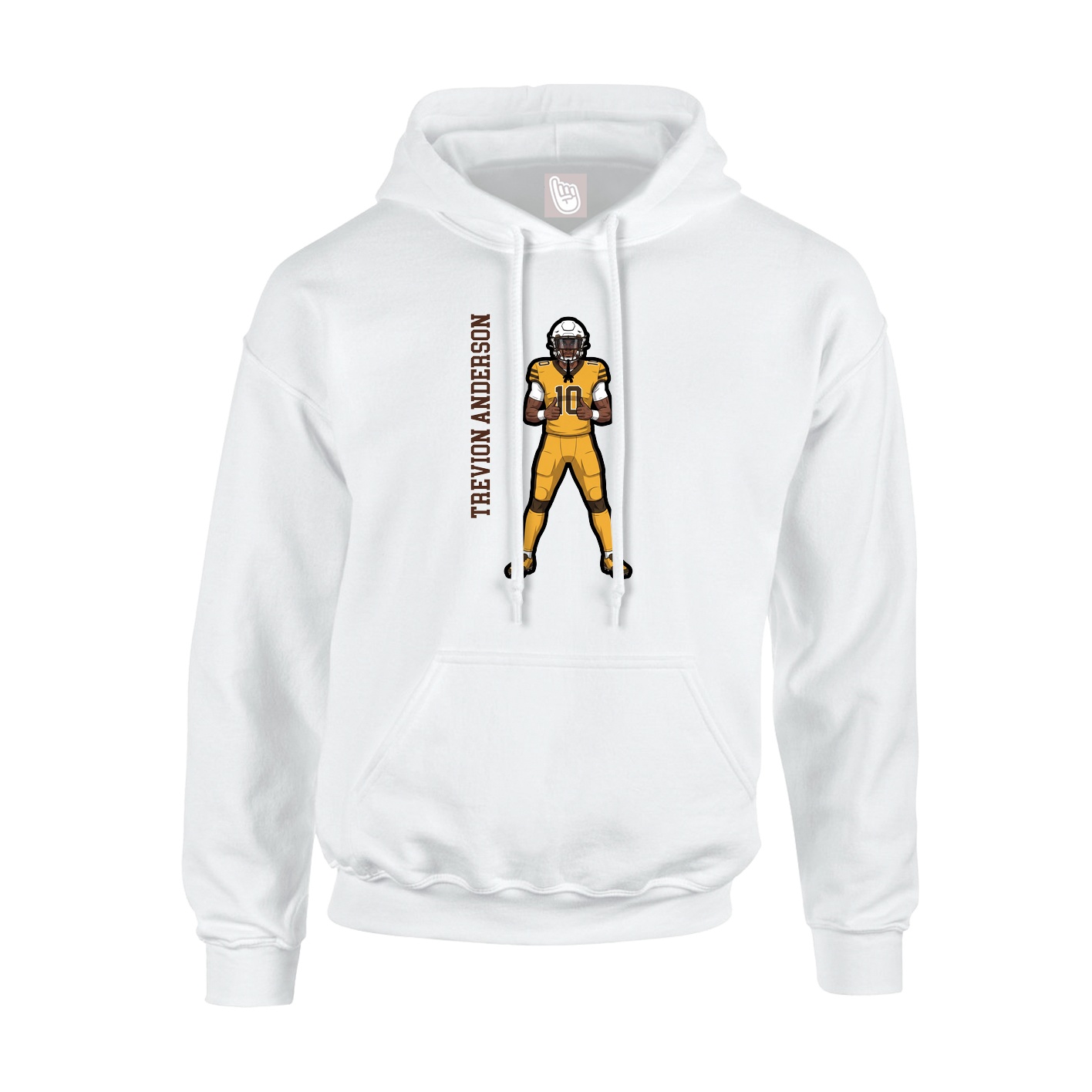 Youth Hoodie — Name Vertical in White