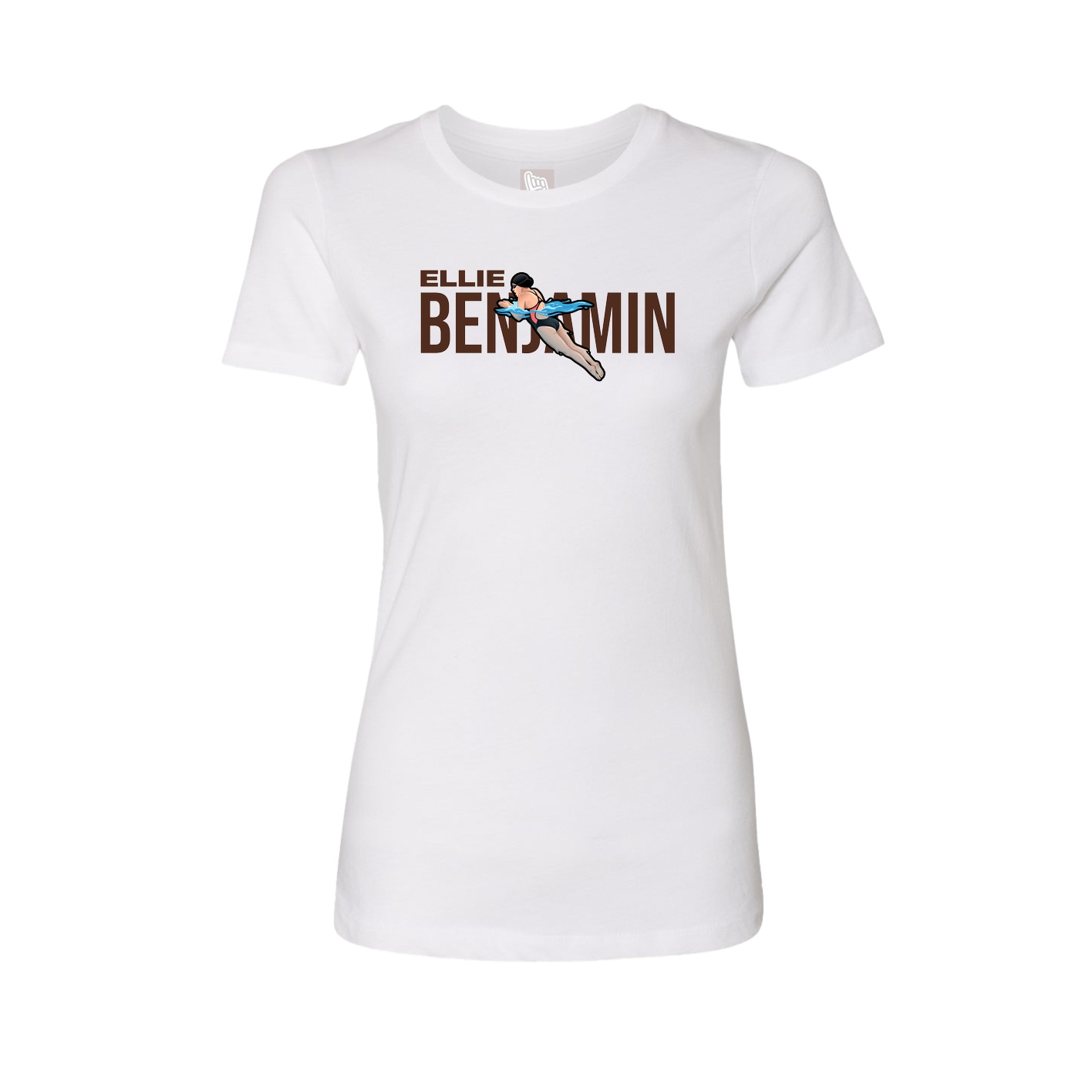 Fitted Women's Tee — Player Name in White
