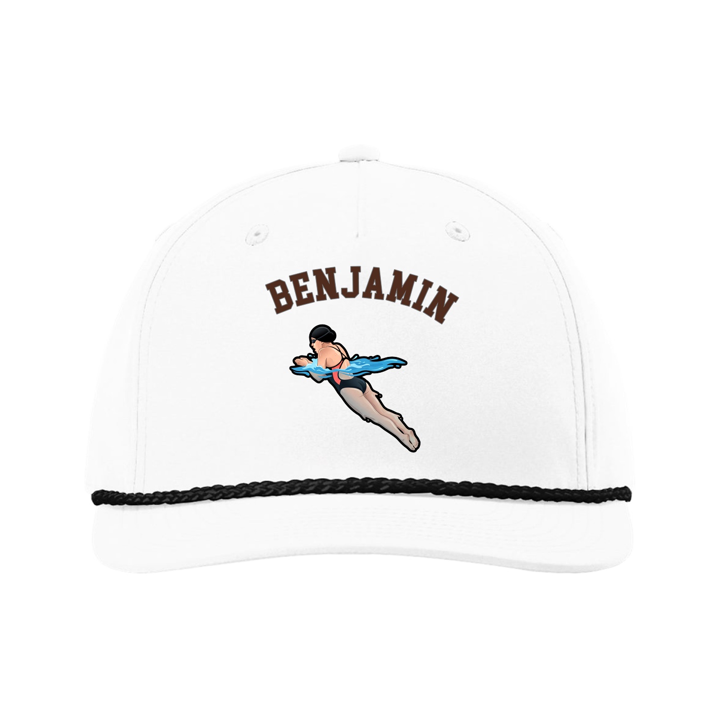 Five-Panel Classic Rope Cap — Shirsey Arch in White