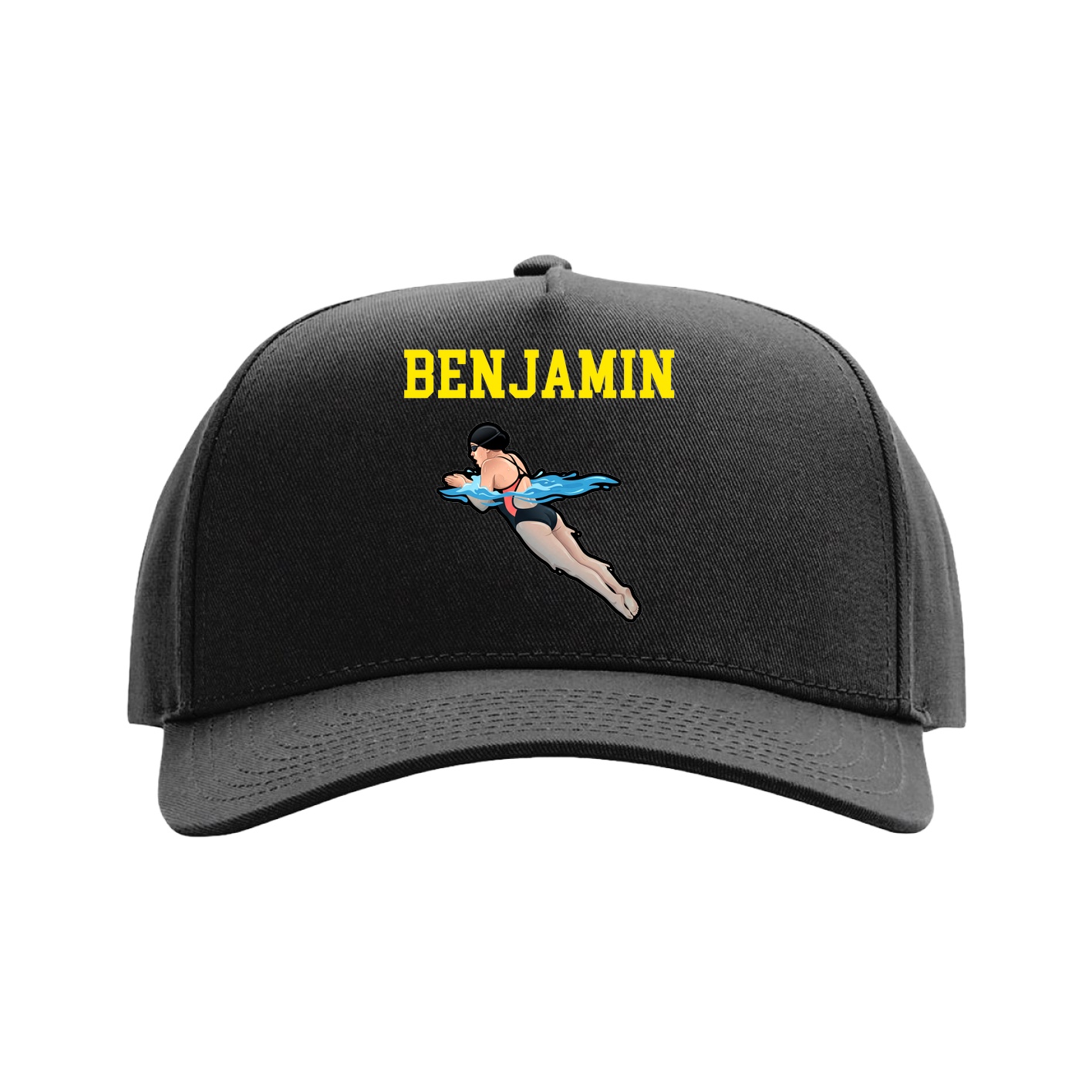 Full Fabric Five-Panel Champ Cap — Shirsey in Black
