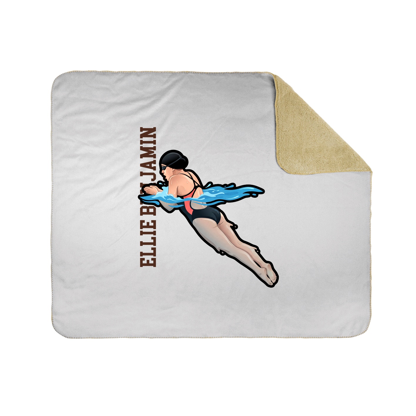 Throw Blanket — Name Vertical in White