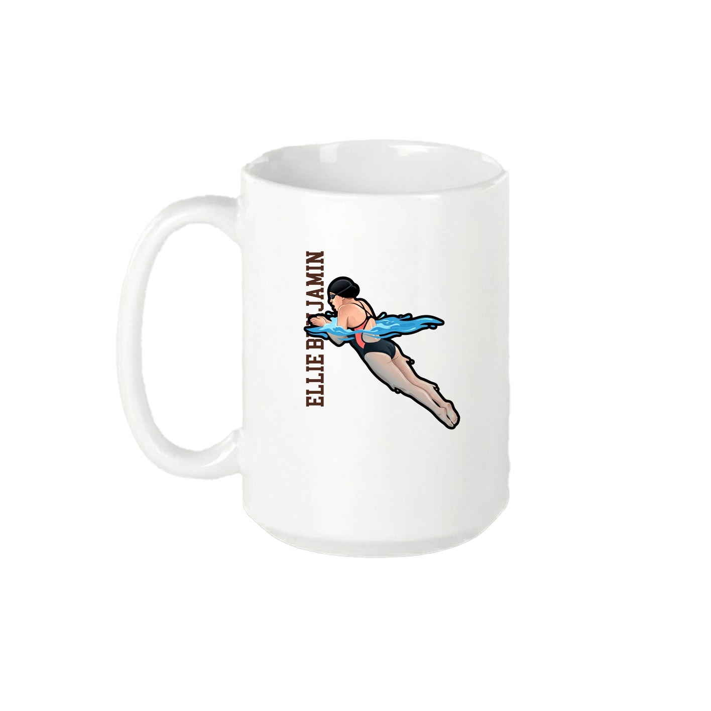 15oz Coffee Mug — Name Vertical in White