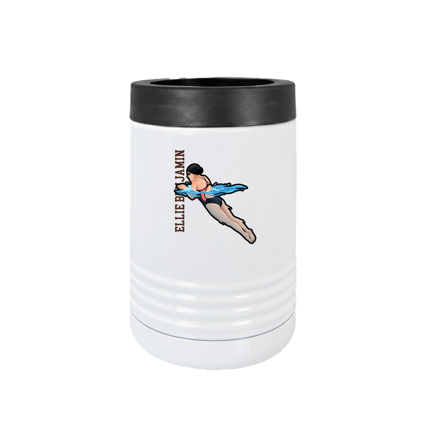 Beverage Holder — Name Vertical in White