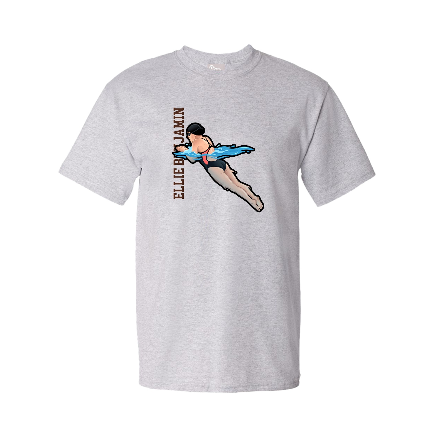 Tee — Name Vertical in Grey