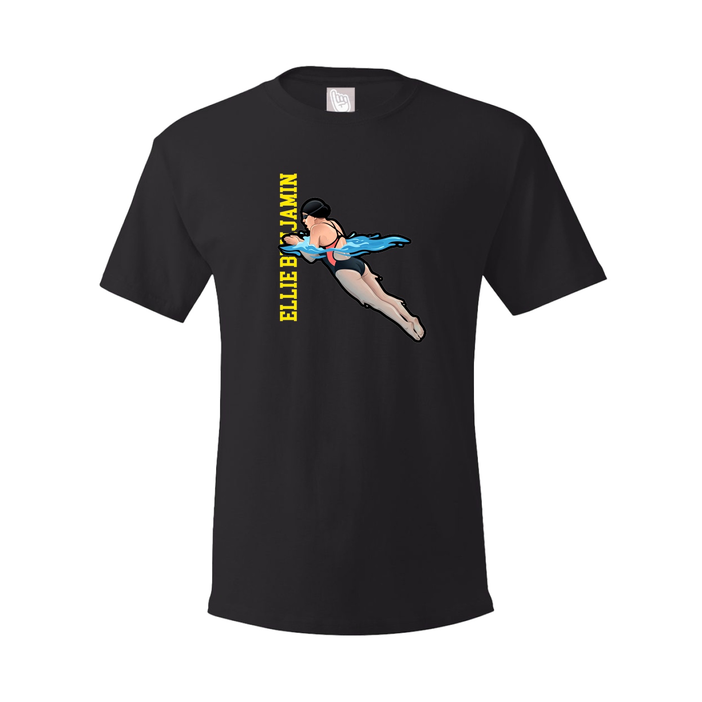 Youth Tee — Name Vertical in Black