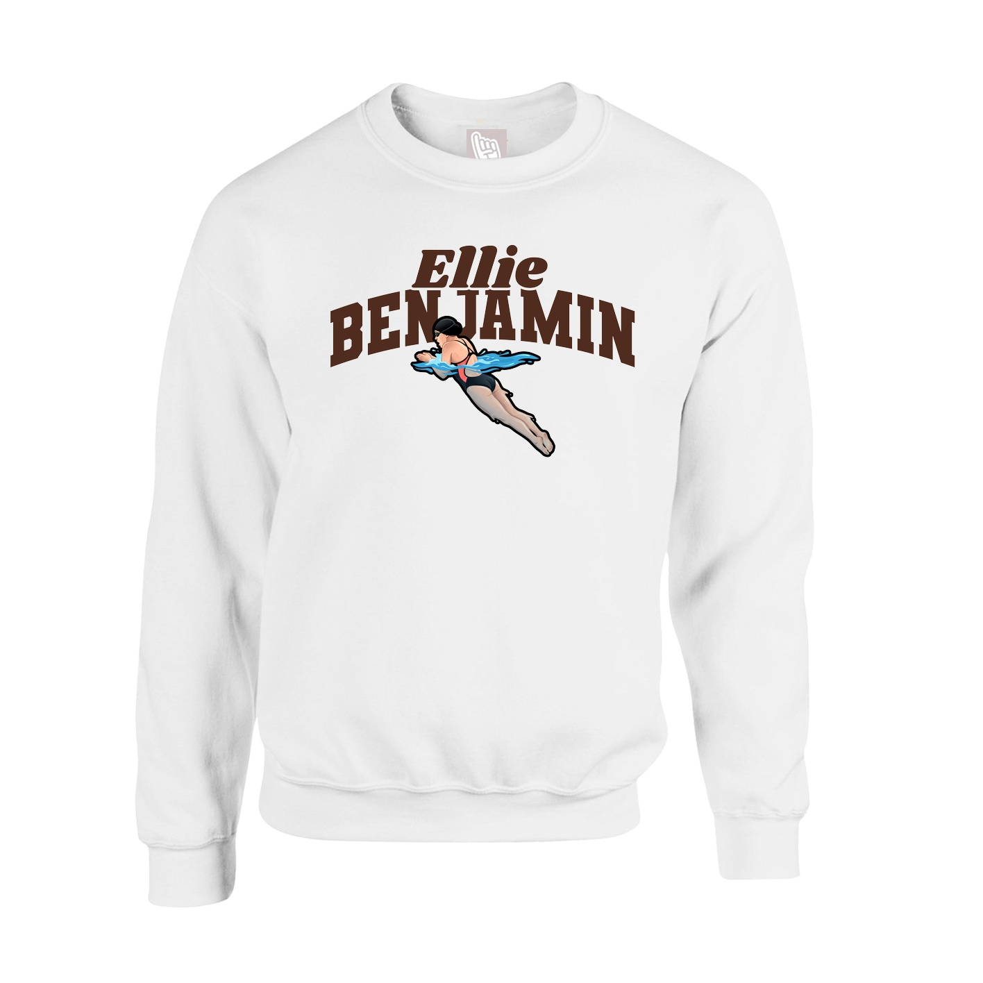 Fleece Crew — Signature Arch in White