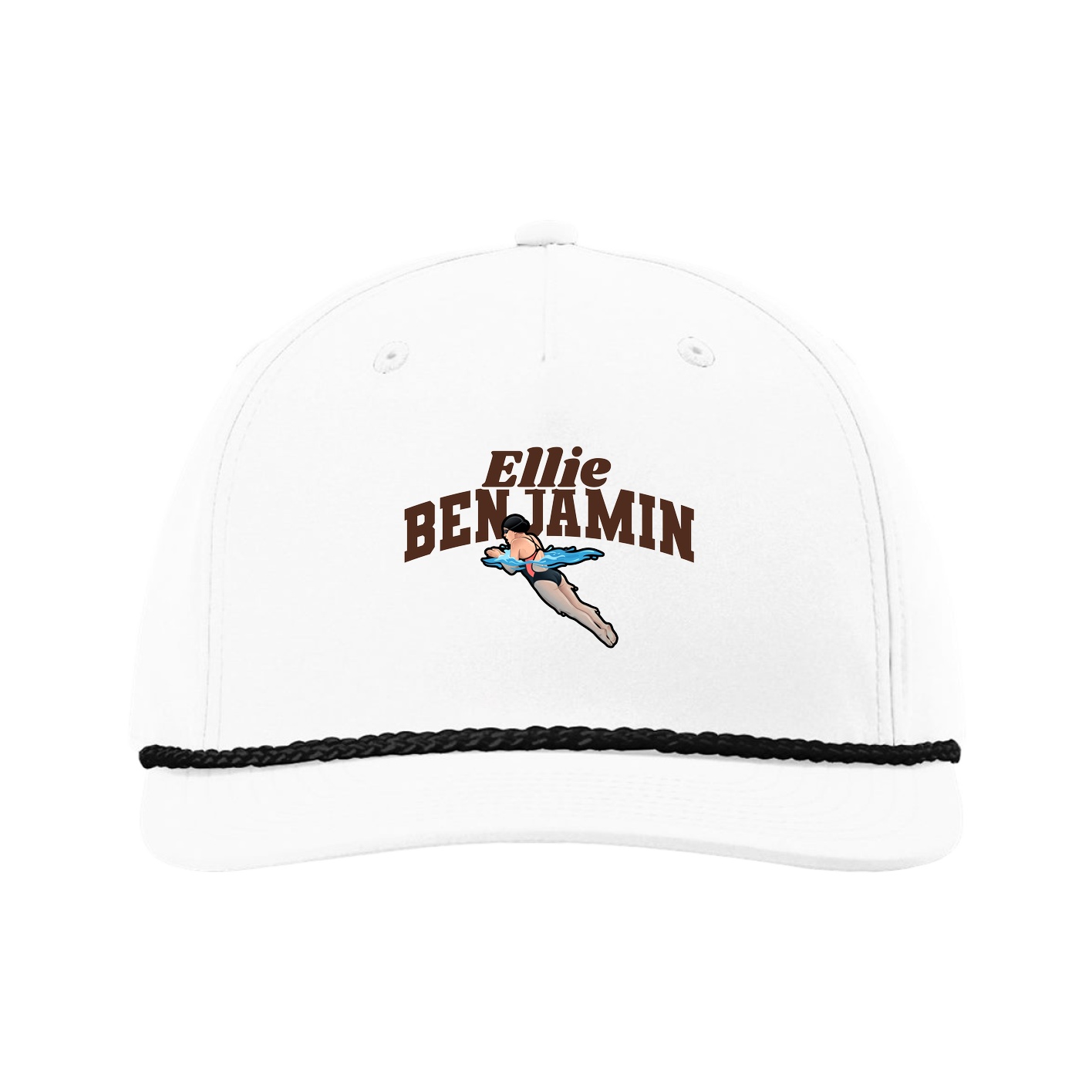 Five-Panel Classic Rope Cap — Signature Arch in White