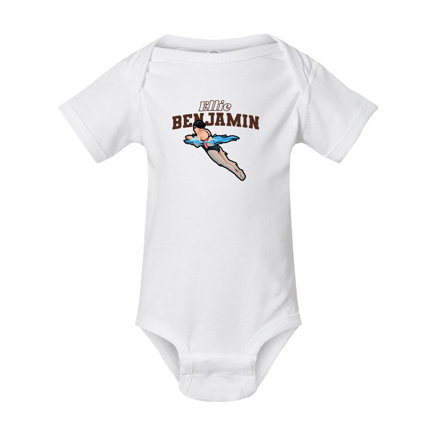 Baby Onesie — Name Arch in White