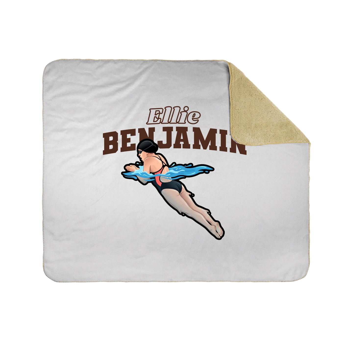 Throw Blanket — Name Arch in White