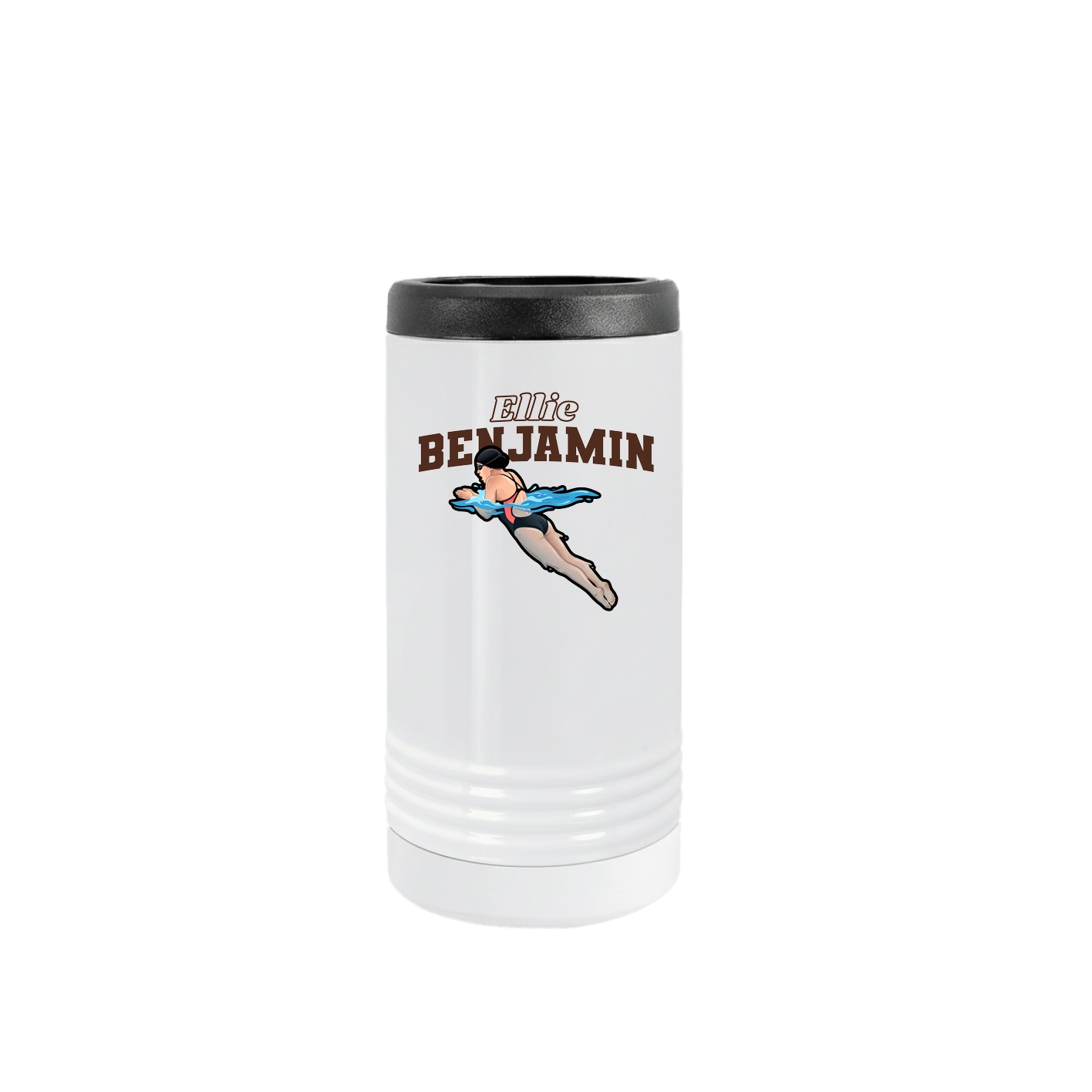 Slim Beverage Holder — Name Arch in White
