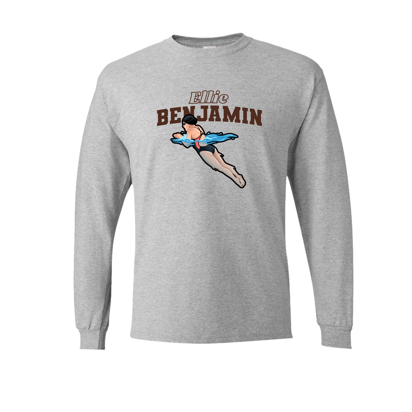 Long Sleeve Tee — Name Arch in Grey