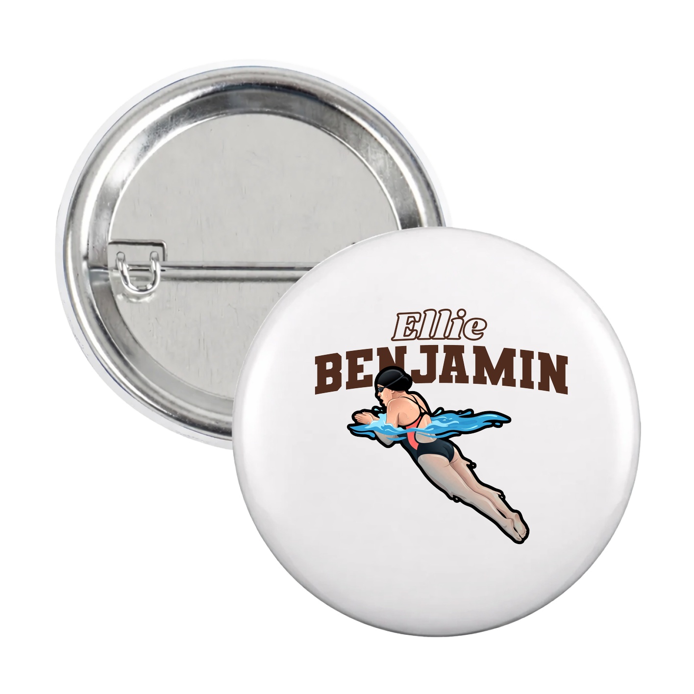 Game Day Button — Name Arch in White