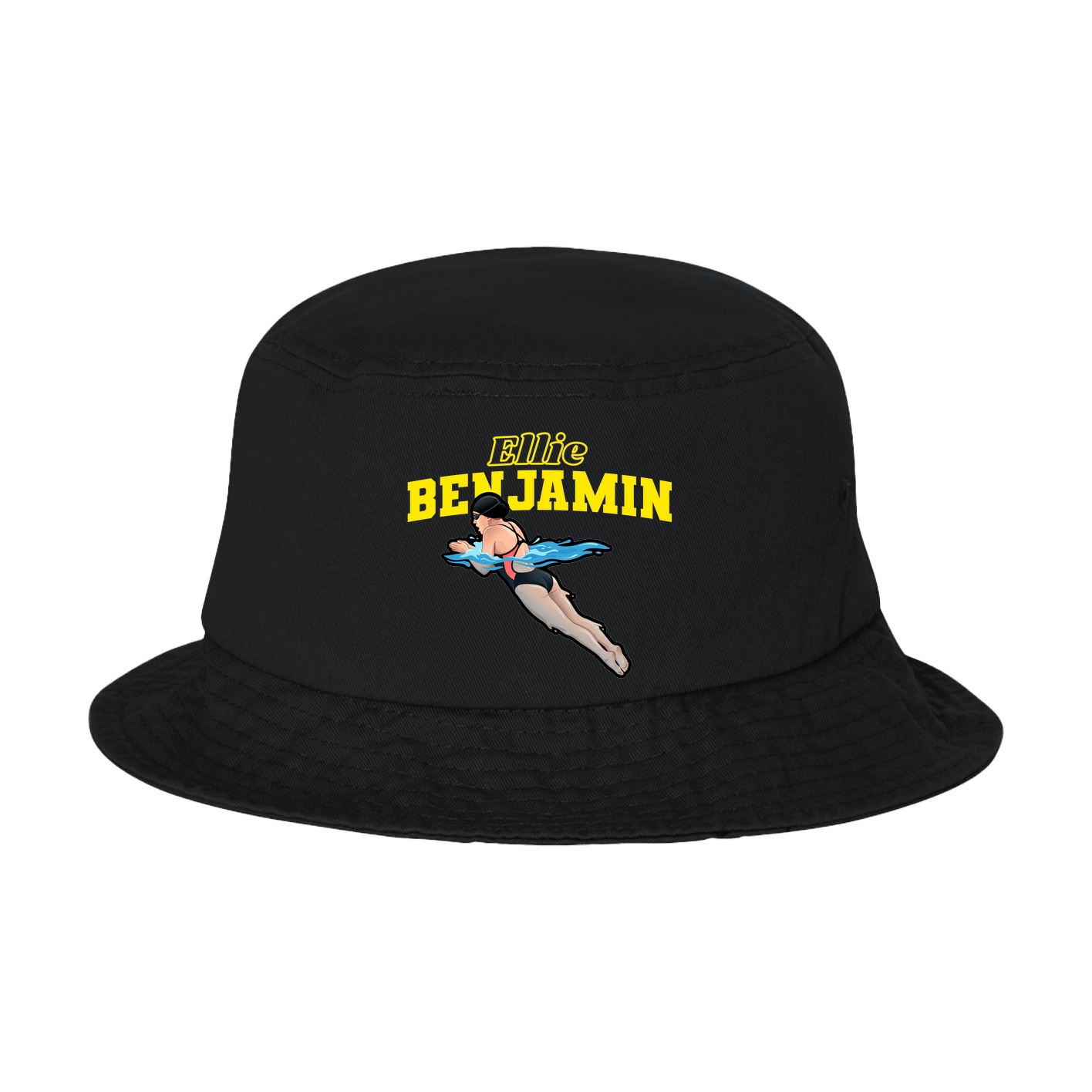 Bucket Cap — Name Arch in Black