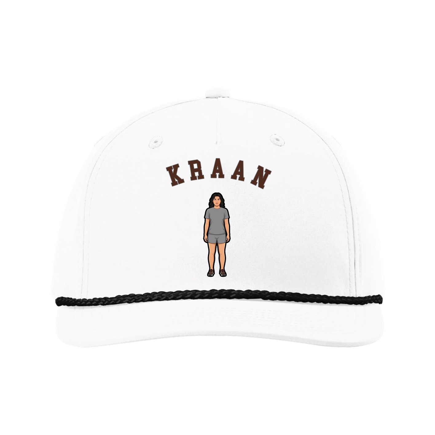 Five-Panel Classic Rope Cap — Shirsey Arch in White