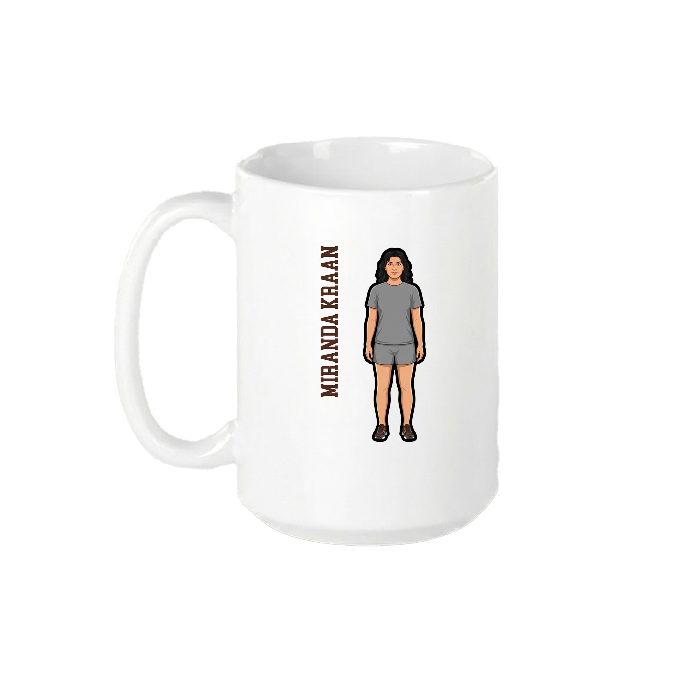 15oz Coffee Mug — Name Vertical in White