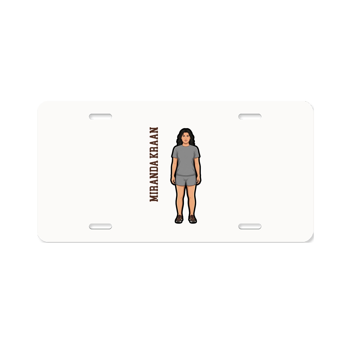 License Plate — Name Vertical in Classic