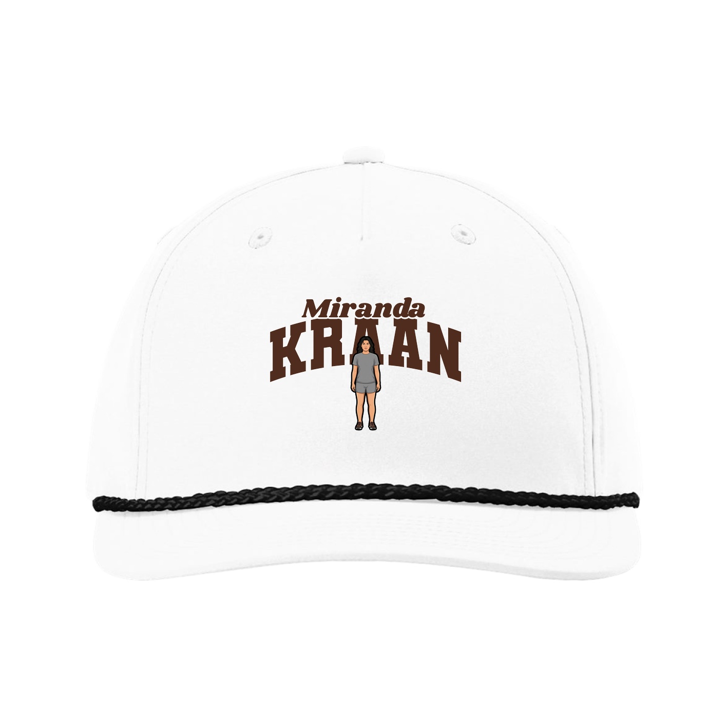 Five-Panel Classic Rope Cap — Signature Arch in White