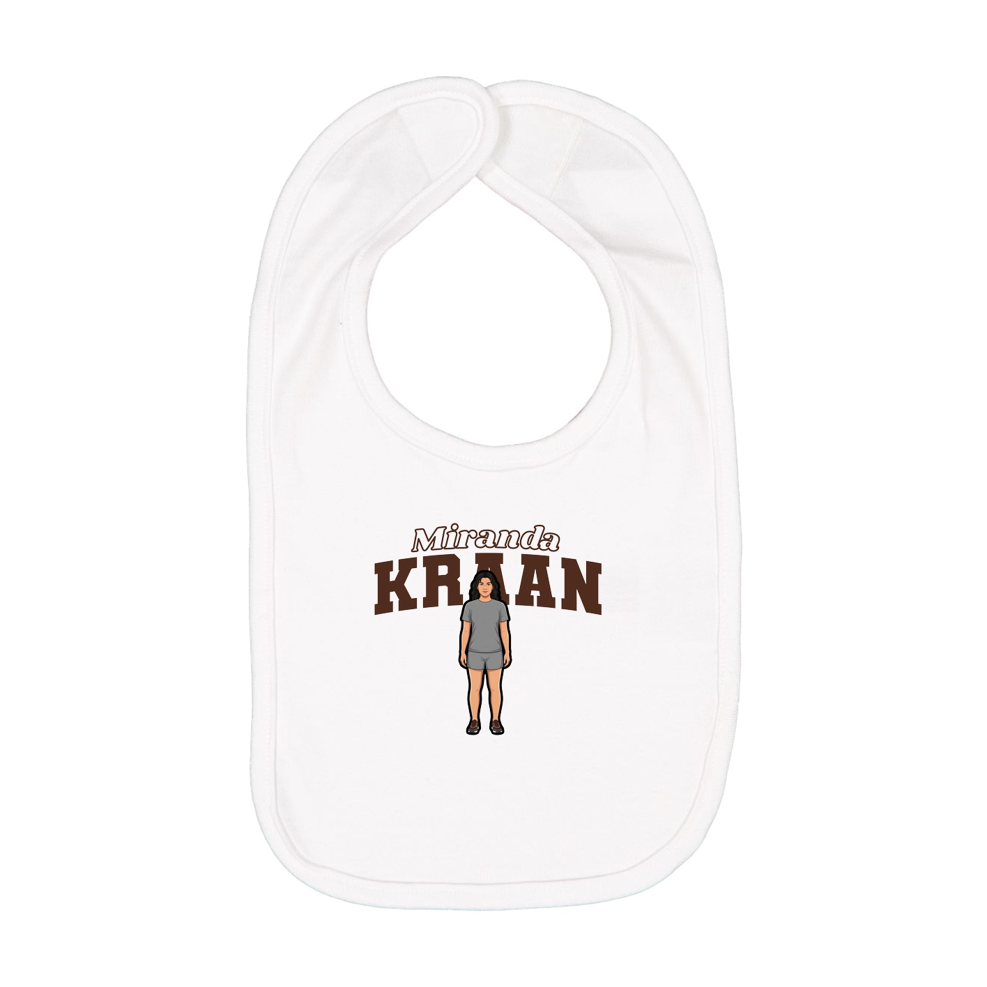 Infant Bib — Name Arch in White