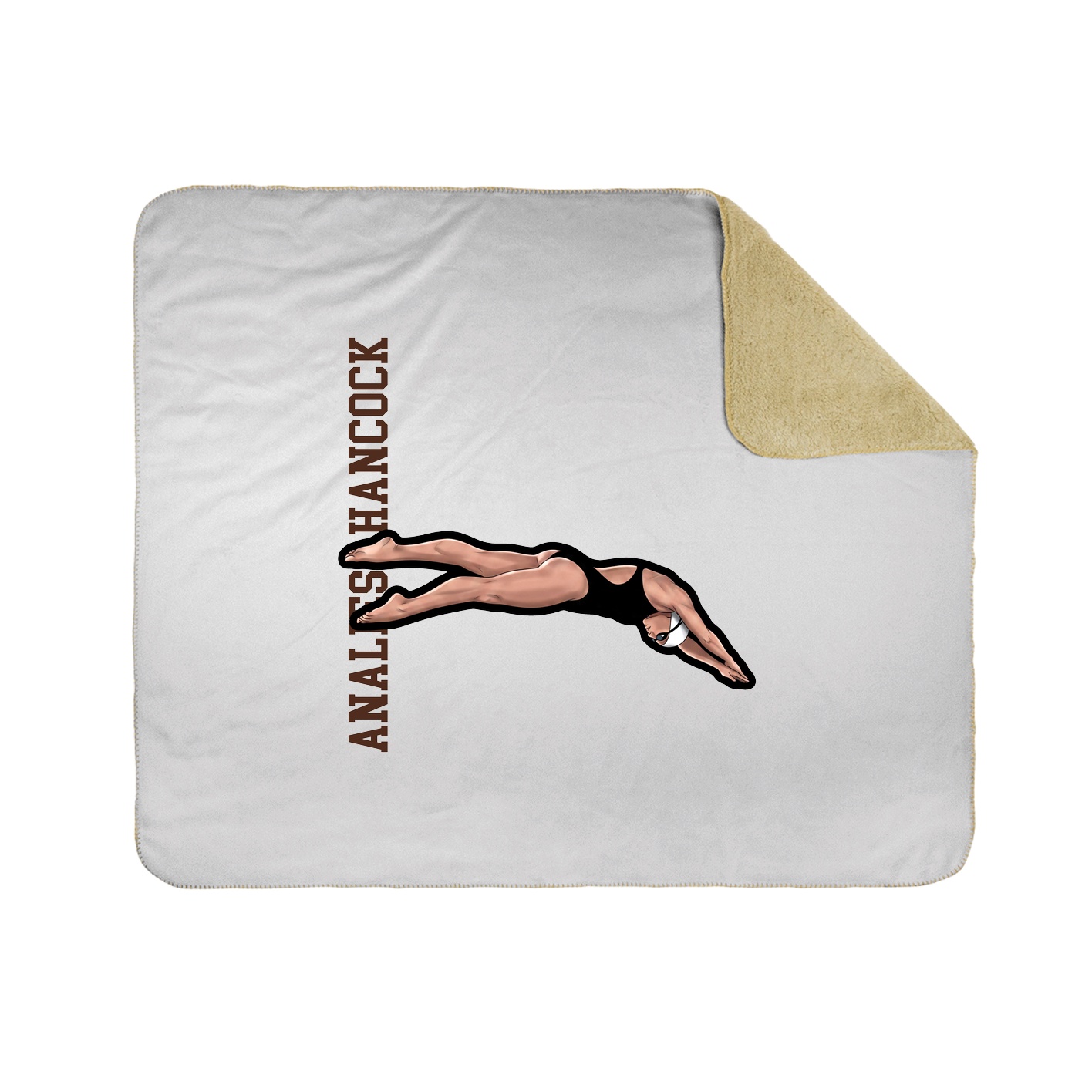 Throw Blanket — Name Vertical in White