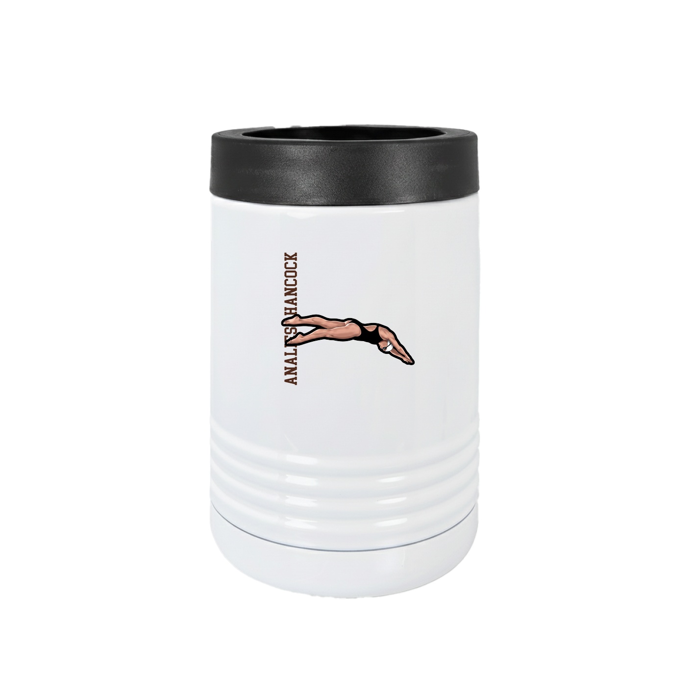 Beverage Holder — Name Vertical in White