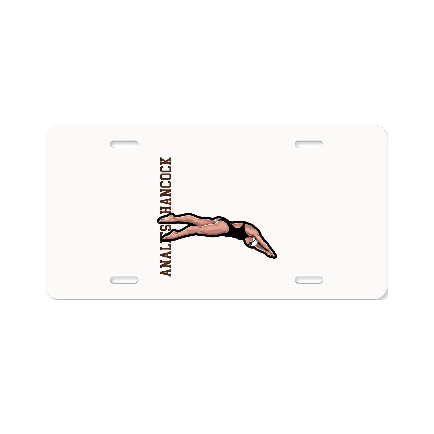 License Plate — Name Vertical in Classic