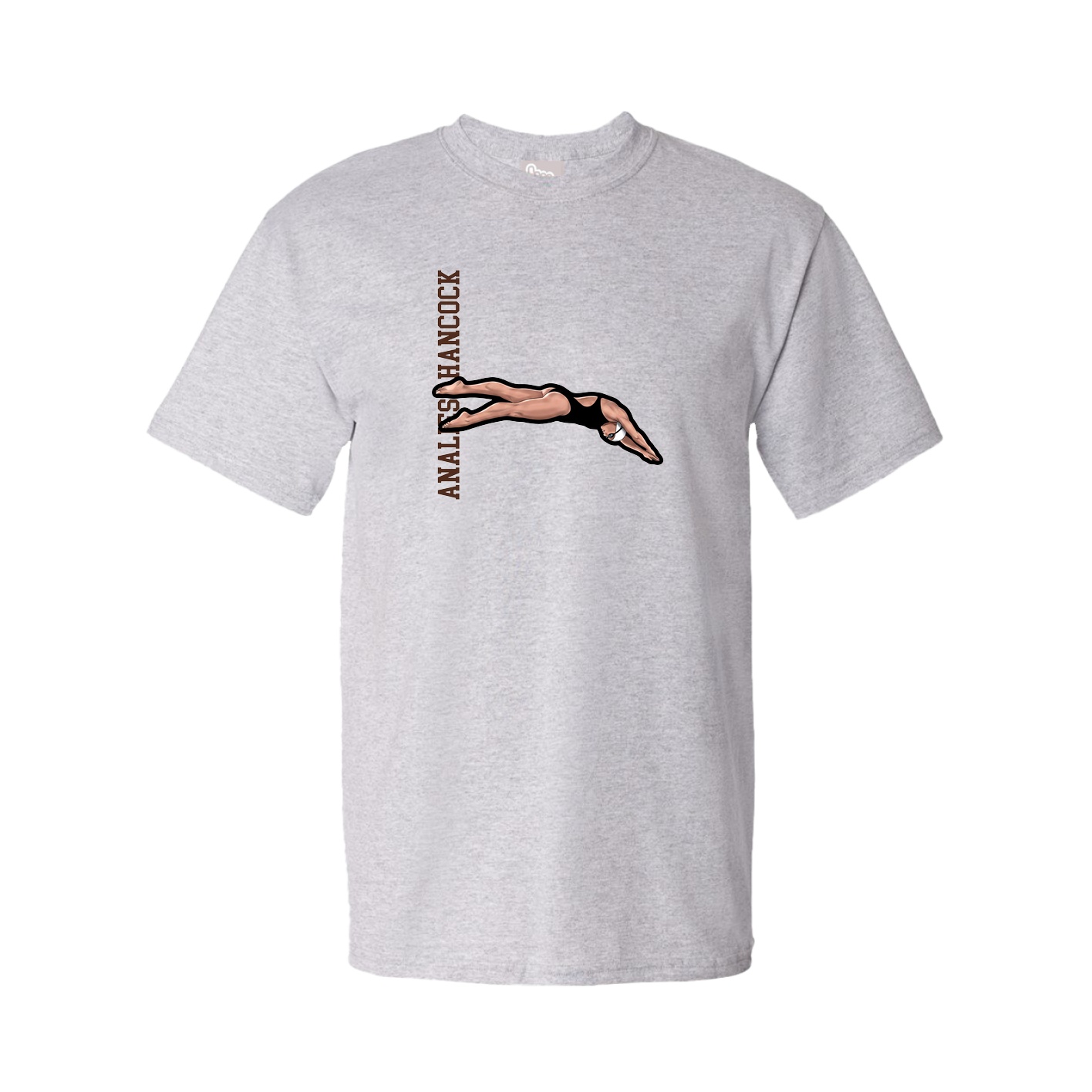 Tee — Name Vertical in Grey