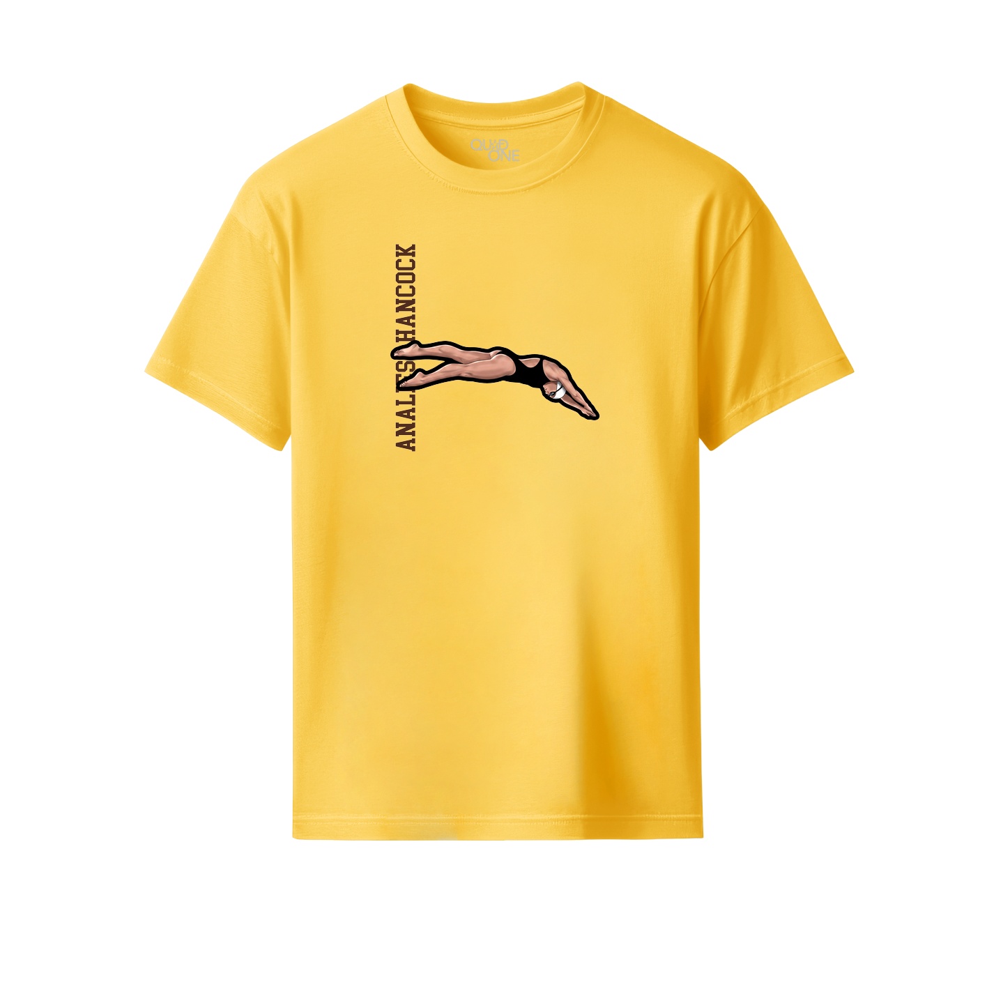 Youth Tee — Name Vertical in Yellow
