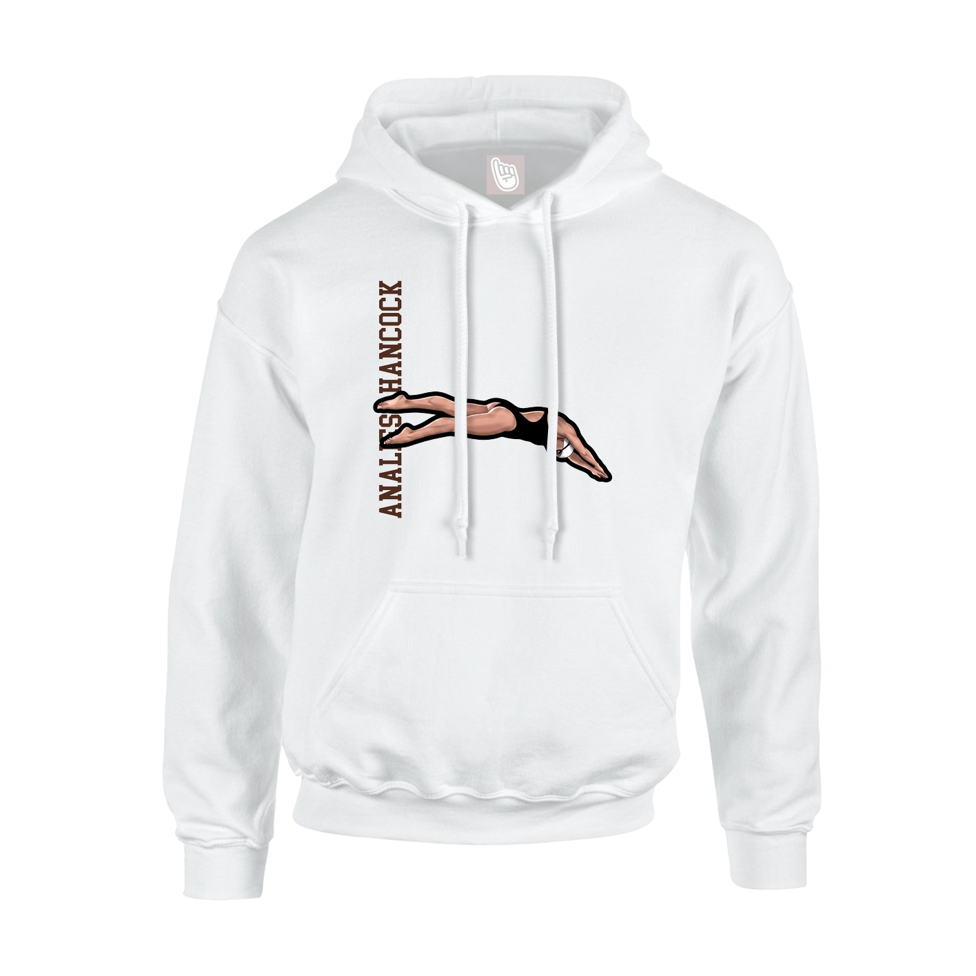 Hoodie — Name Vertical in White