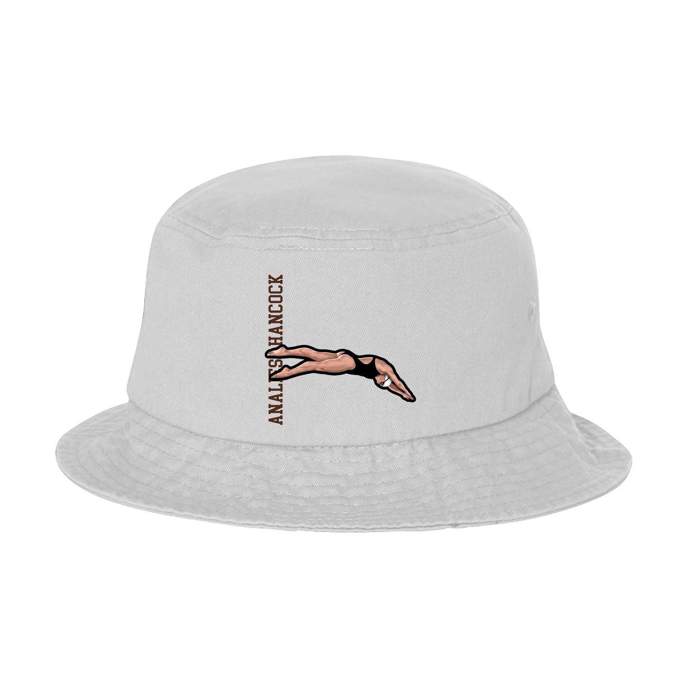 Bucket Cap — Name Vertical in White
